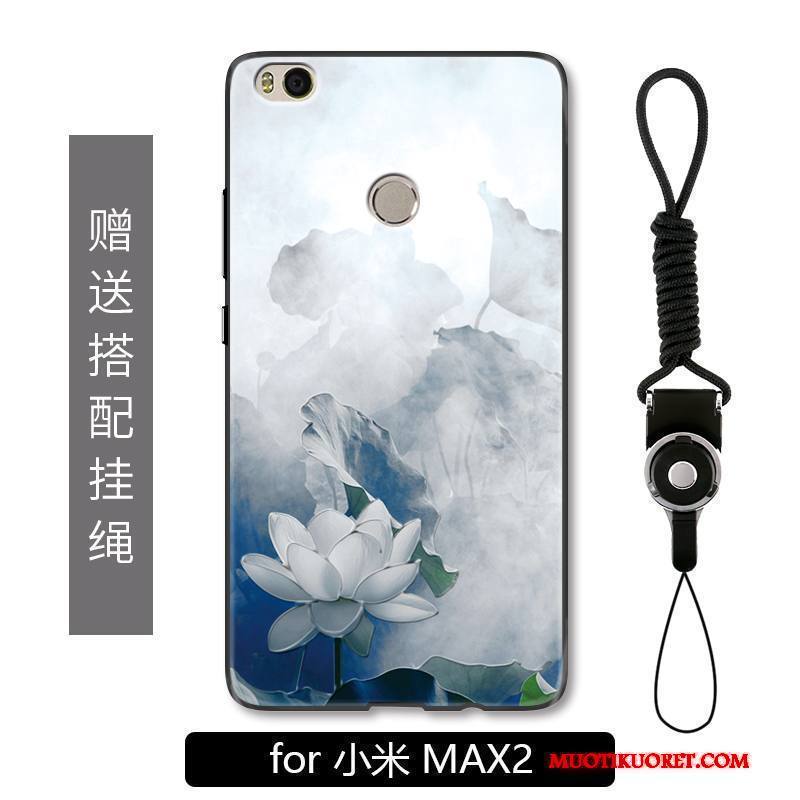 Mi Max 2 Kuori Kohokuviointi Ripustettavat Koristeet Puhelimen Vuosikerta Puhelimen Kuoret Yksinkertainen Valkoinen