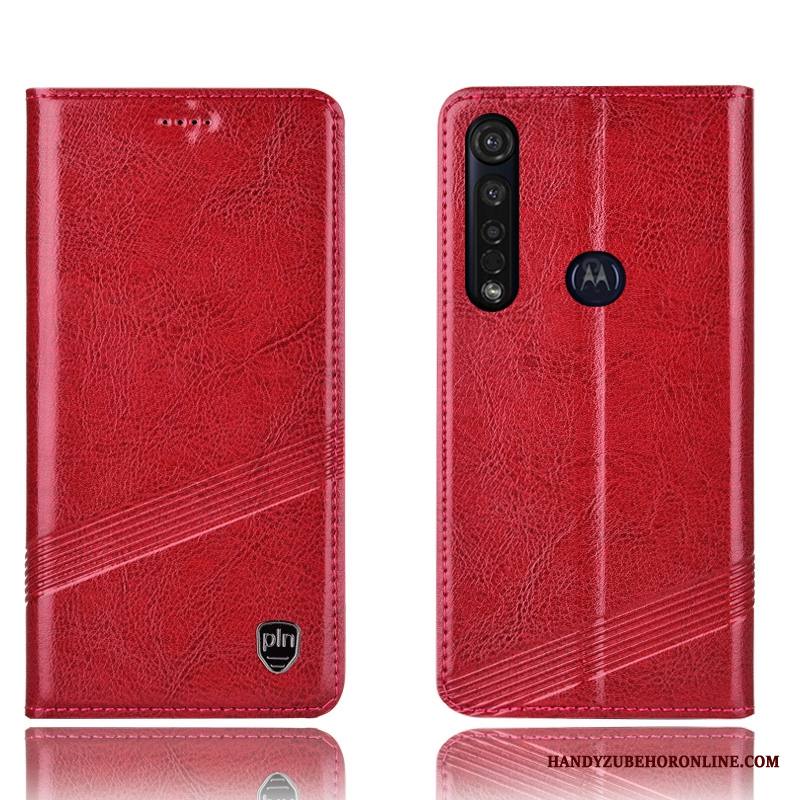 Moto G8 Plus Kuori All Inclusive Murtumaton Kotelo Kuoret Aito Nahka Musta Puhelimen Kuoret