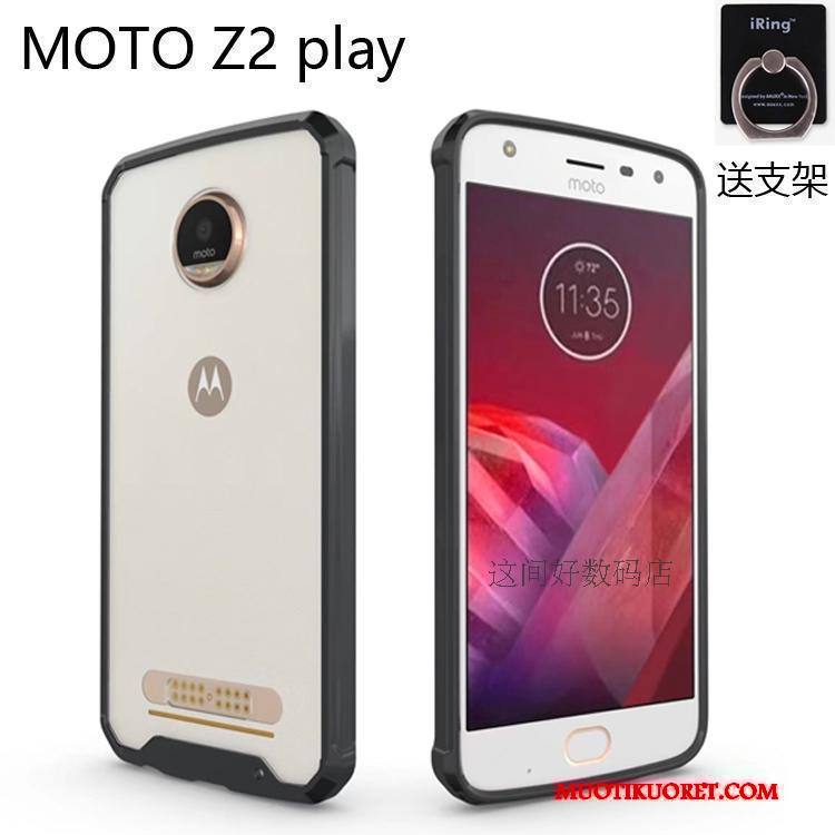 Moto Z2 Play Kuori Vihreä Murtumaton Kova Kehys Läpinäkyvä Kotelo Pehmeä Neste