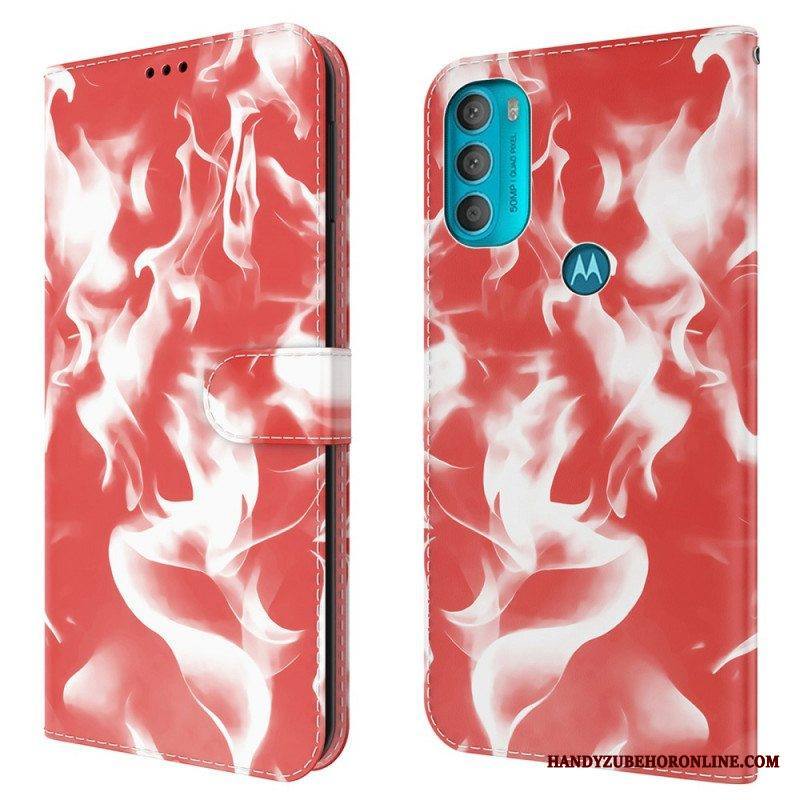 Nahkakotelo Moto G71 5G Abstrakti Kuvio