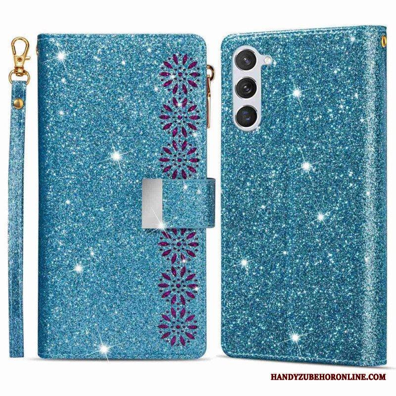 Nahkakotelo Samsung Galaxy S23 5G Lompakkokuori Paljetteja Lompakko