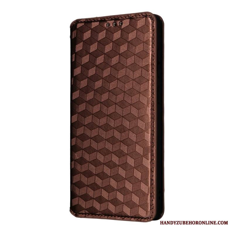 Nahkakotelo Samsung Galaxy S25 5g Edge 3d-kuutiot Suojakuori