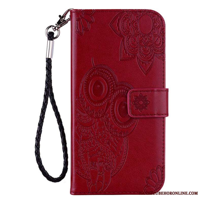 Nahkakotelo Samsung Galaxy S25 5g Edge Pöllöt Ja Hihna