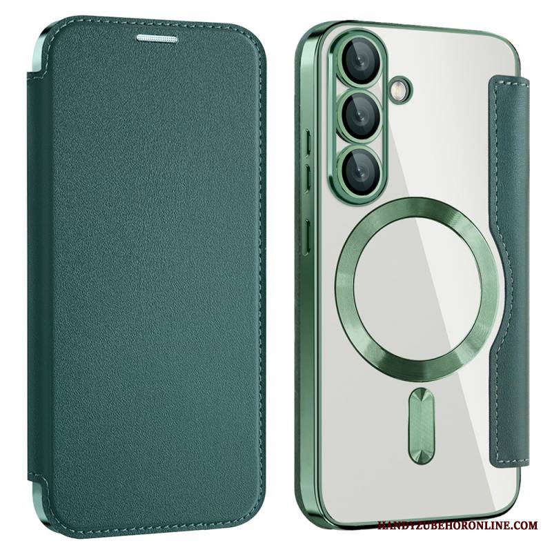 Nahkakotelo Samsung Galaxy S25 5g Nahkaefekti Yhteensopiva Magsafen Ja Rfid-suojauksen Kanssa Suojakuori