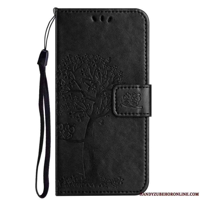 Nahkakotelo Samsung Galaxy S25 Fe Puu Ja Pöllöt