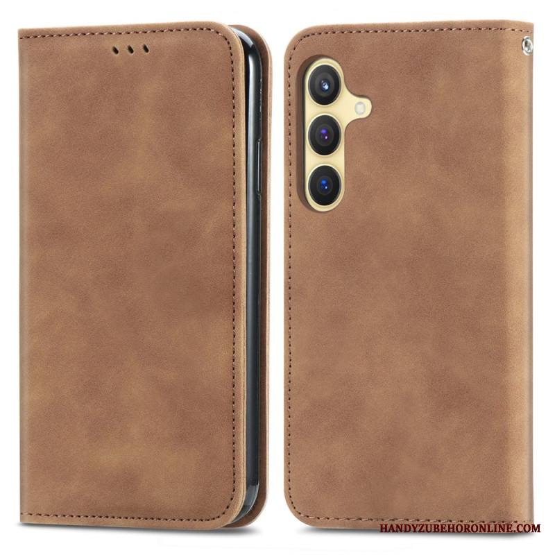 Nahkakotelo Samsung Galaxy S25 Plus 5g Mokkanahkajäljitelmä