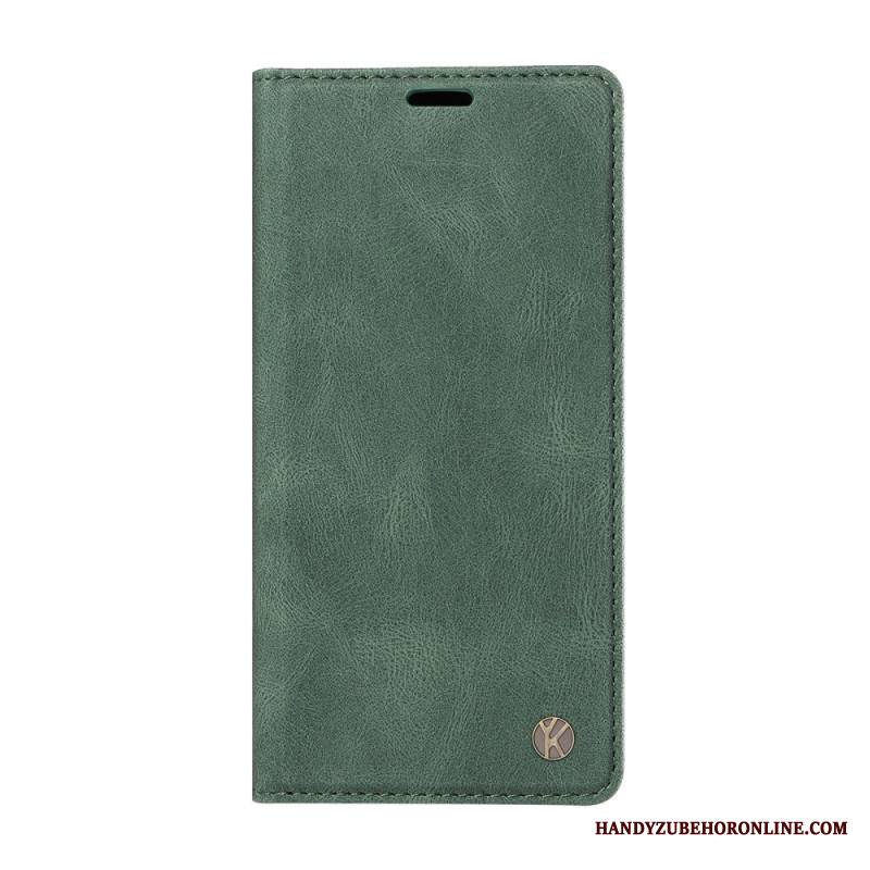 Nahkakotelo Samsung Galaxy S26 Ultra Yikatu Mokkanahkaefekti