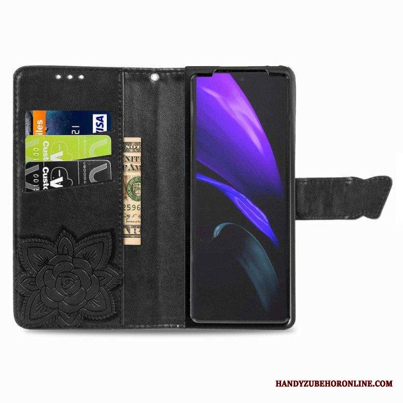 Nahkakotelo Samsung Galaxy Z Fold 4 Jättiläinen Perhonen