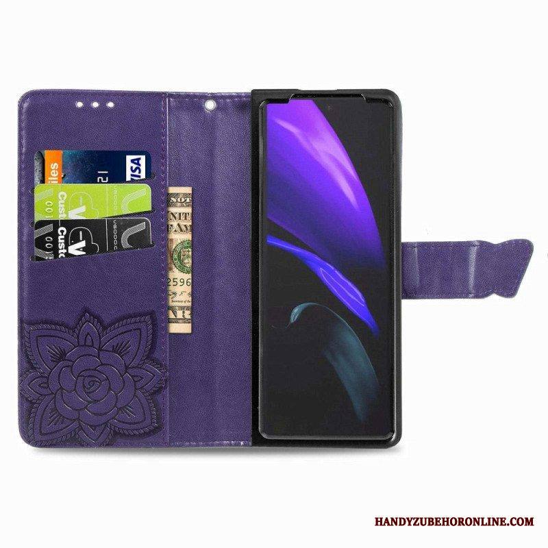 Nahkakotelo Samsung Galaxy Z Fold 4 Jättiläinen Perhonen