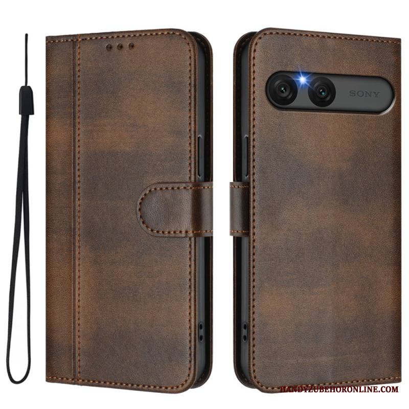 Nahkakotelo Sony Xperia 10 Vii Retrotyylinen