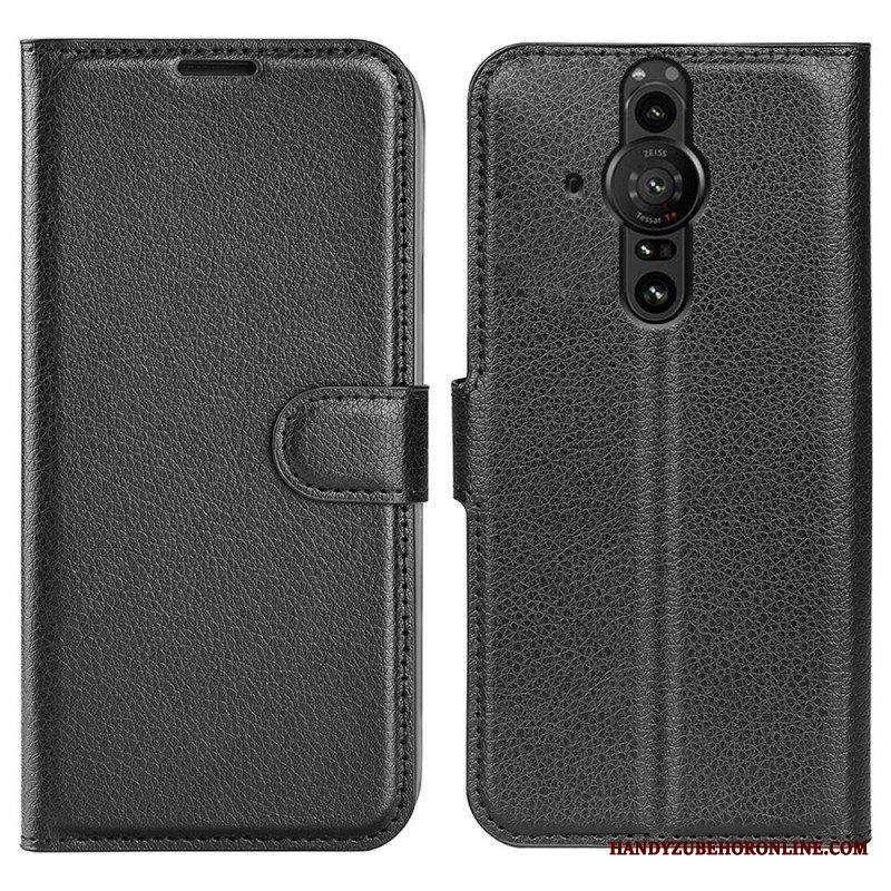 Nahkakotelo Sony Xperia Pro-I Klassinen Litsiefekti