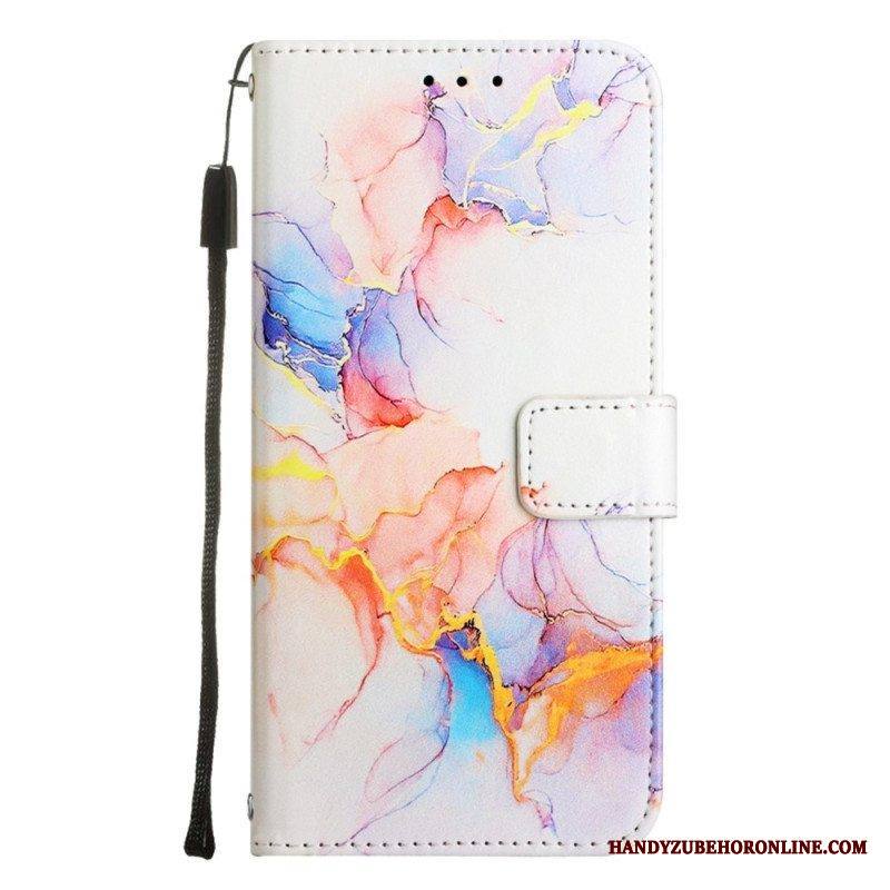 Nahkakotelo Xiaomi 12 Lite Suojaketju Kuori Strip Marble