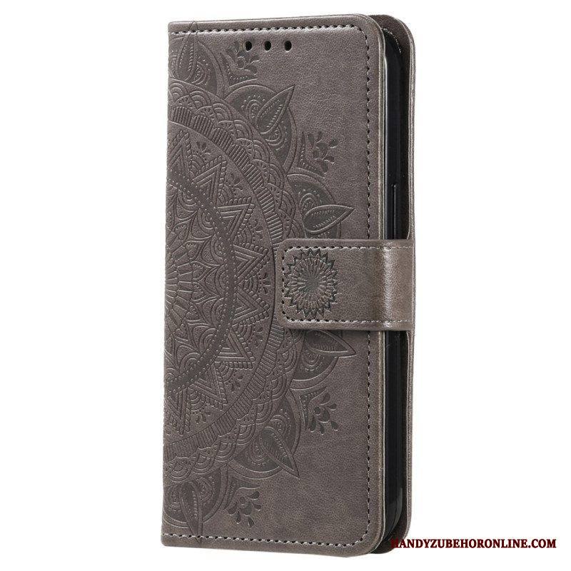 Nahkakotelo Xiaomi 13 Mandala-aurinko Kaulanauhalla