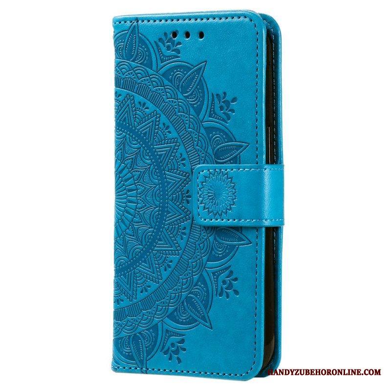 Nahkakotelo Xiaomi 13 Mandala-aurinko Kaulanauhalla