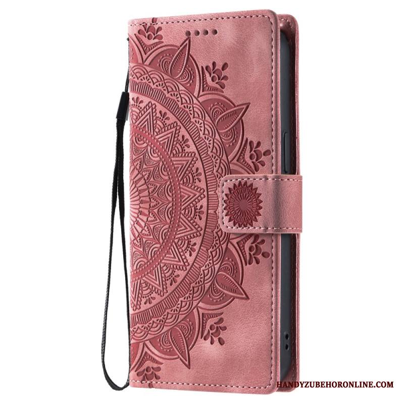 Nahkakotelo Xiaomi 15 Mandala-mokkanahkaefekti