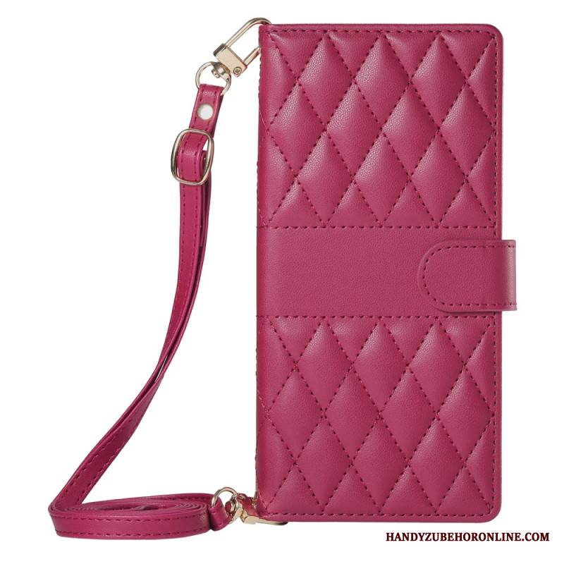 Nahkakotelo Xiaomi 15 Ultra Tikattu Hihna Ja Olkahihna