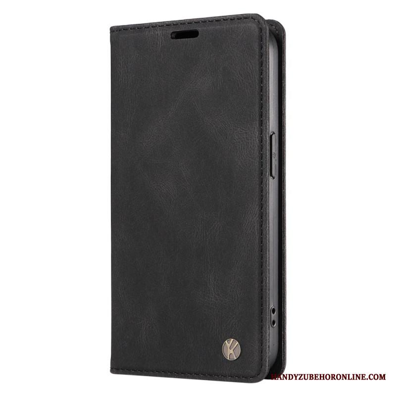 Nahkakotelo Xiaomi 15 Yikatu Mokkanahkaefekti