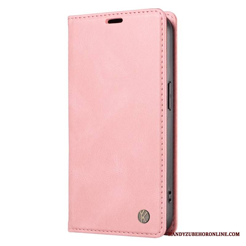 Nahkakotelo Xiaomi 15 Yikatu Mokkanahkaefekti