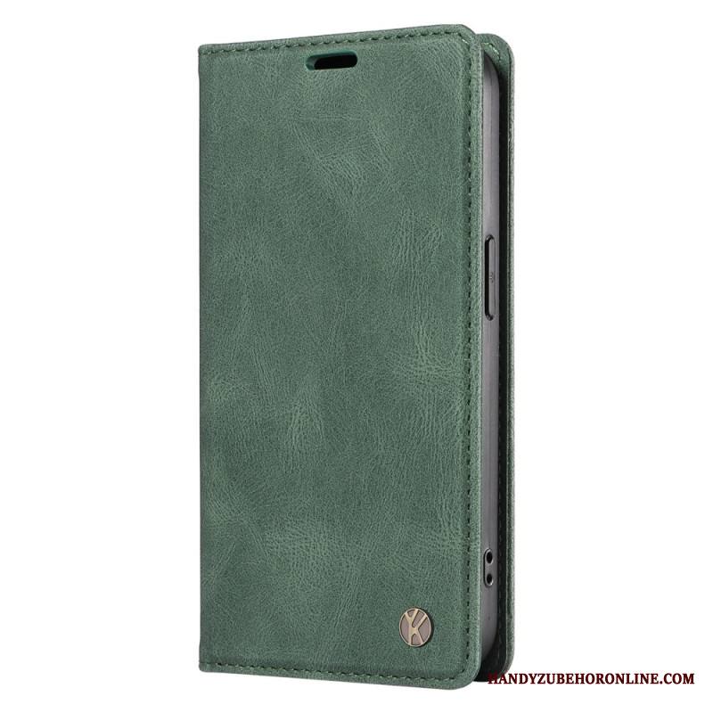 Nahkakotelo Xiaomi 15 Yikatu Mokkanahkaefekti