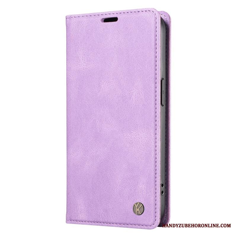 Nahkakotelo Xiaomi 15 Yikatu Mokkanahkaefekti