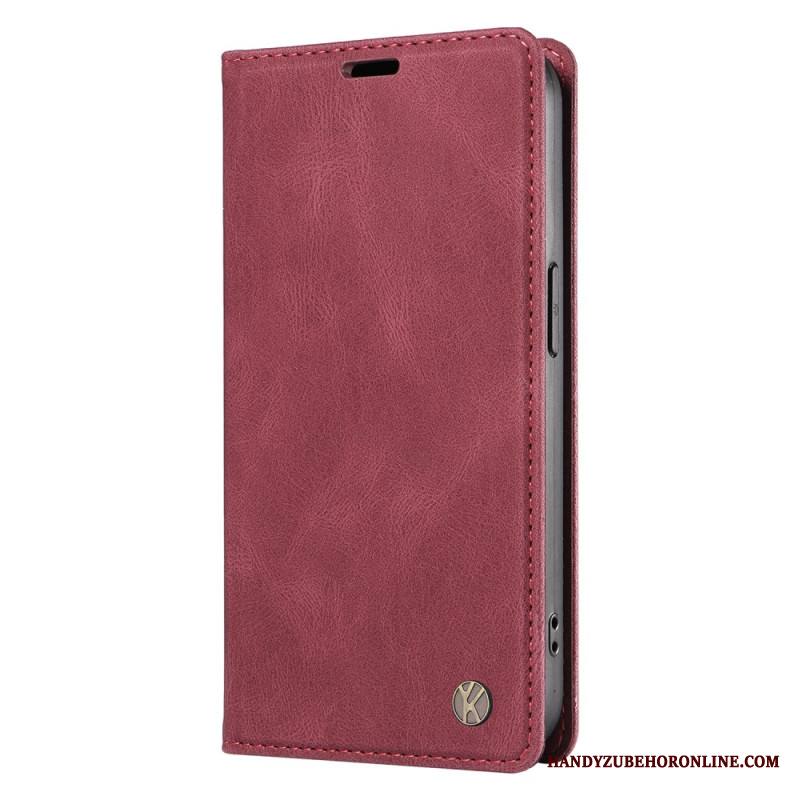 Nahkakotelo Xiaomi 15 Yikatu Mokkanahkaefekti