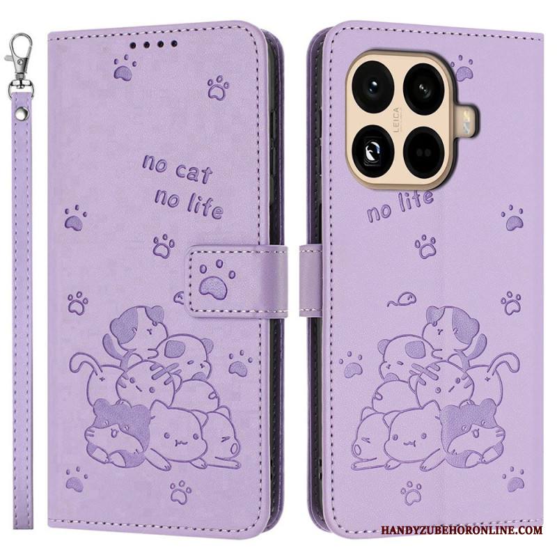 Nahkakotelo Xiaomi 15t Pro Kissakasa Hihnalla