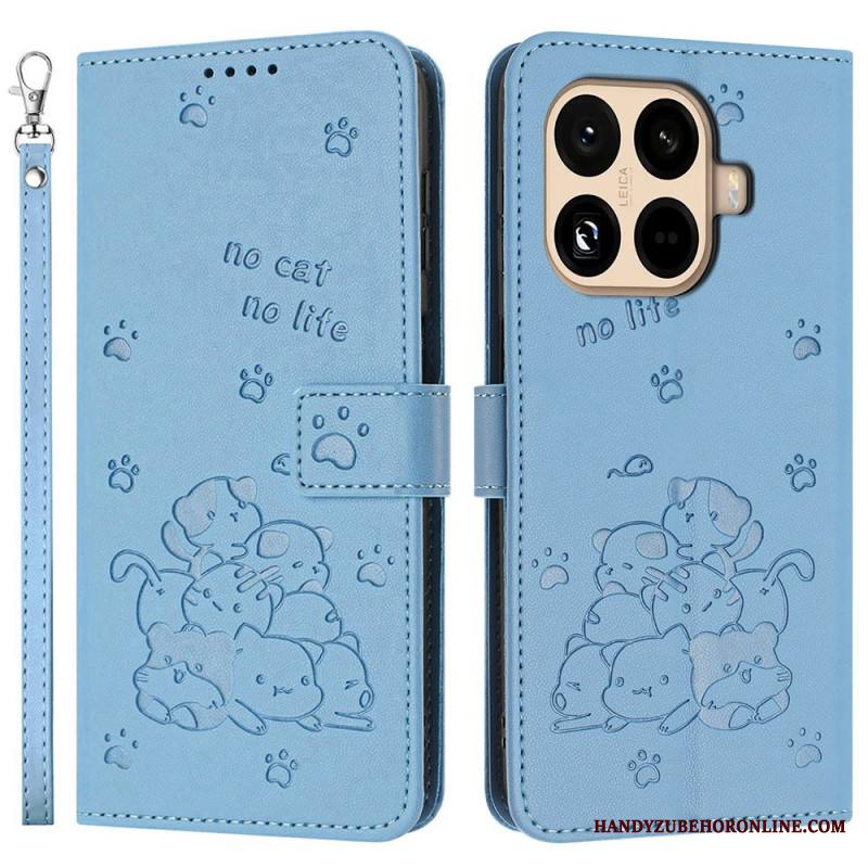 Nahkakotelo Xiaomi 15t Pro Kissakasa Hihnalla