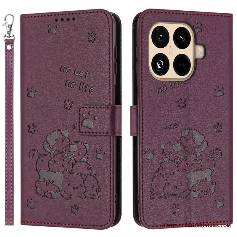 Nahkakotelo Xiaomi 15t Pro Kissakasa Hihnalla