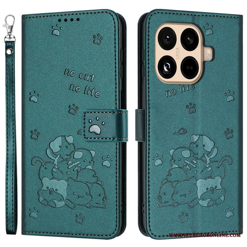 Nahkakotelo Xiaomi 15t Pro Kissakasa Hihnalla