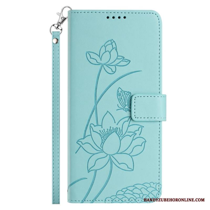 Nahkakotelo Xiaomi 17 Pro Lootuskuvio Ja Nauha