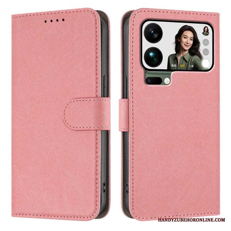 Nahkakotelo Xiaomi 17 Pro Max Yksivärinen Tekonahka