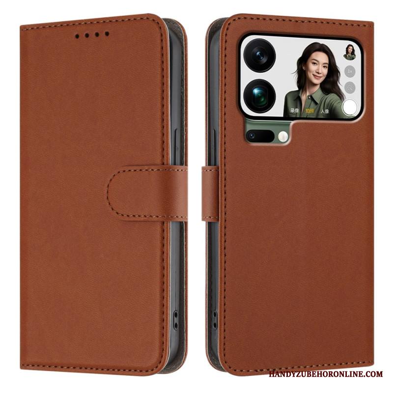 Nahkakotelo Xiaomi 17 Pro Max Yksivärinen Tekonahka