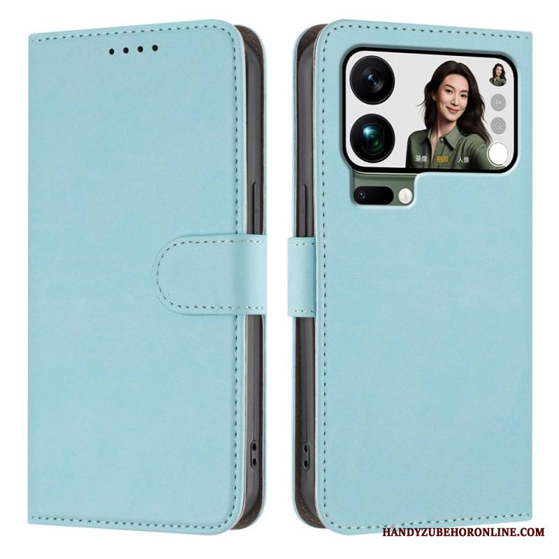 Nahkakotelo Xiaomi 17 Pro Max Yksivärinen Tekonahka