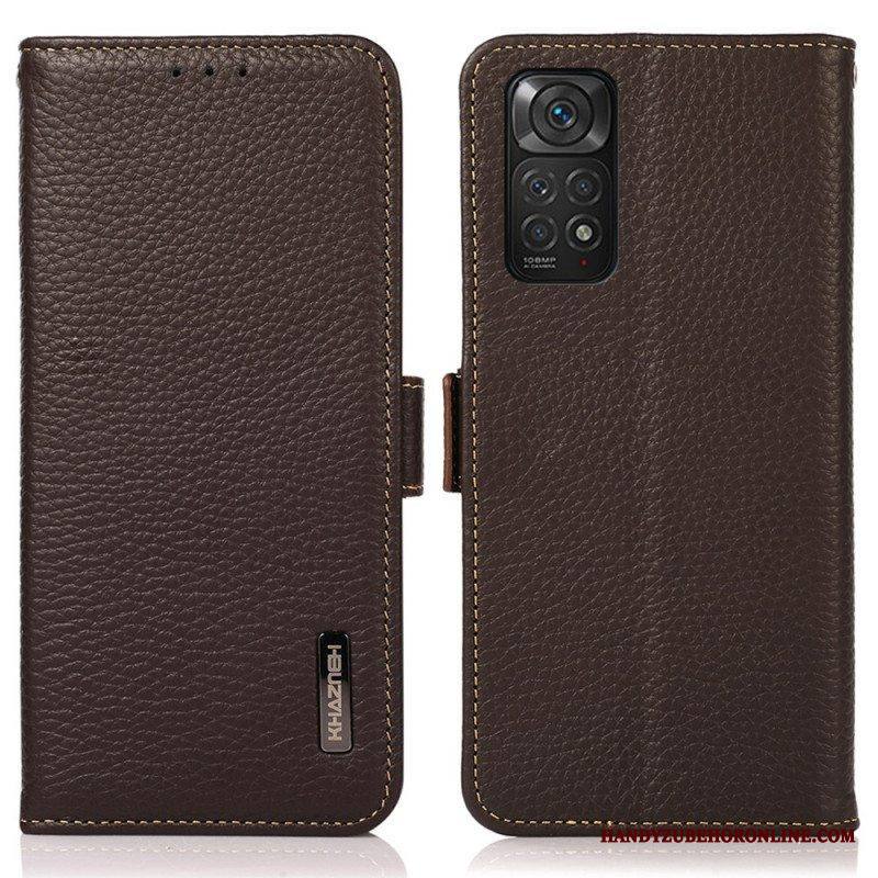 Nahkakotelo Xiaomi Redmi Note 11 / 11S Litsi Nahka Khazneh Rfid