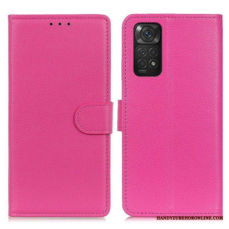 Nahkakotelo Xiaomi Redmi Note 11 / 11S Perinteisesti Litsi