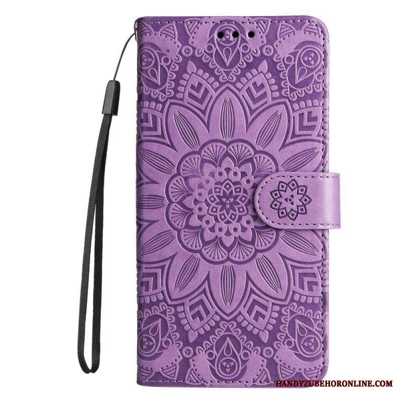 Nahkakotelo Xiaomi Redmi Note 12 Pro Plus Suojaketju Kuori Mandala-koriste Hihnalla
