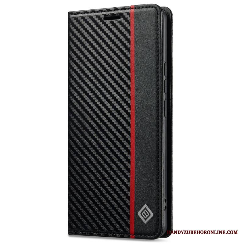 Nahkakotelo Xiaomi Redmi Note 14 Pro 4g Hiilikuitutekstuuri