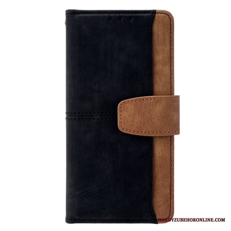 Nahkakotelo Xiaomi Redmi Note 14 Pro 4g Rfid-estävä Kaksivärinen Mokkanahkakuvio