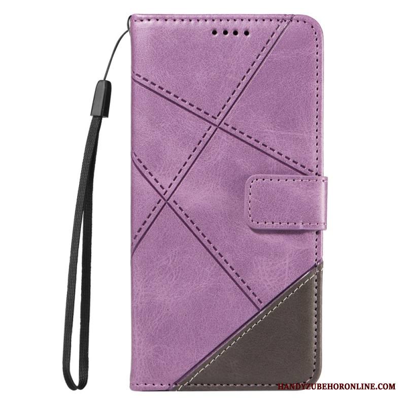 Nahkakotelo Xiaomi Redmi Note 14 Pro 5g Kaksiväriset Hihnaviivat