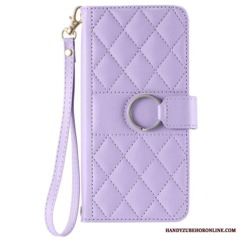 Nahkakotelo Xiaomi Redmi Note 14 Pro 5g Tikattu Hihna Ja Olkahihna