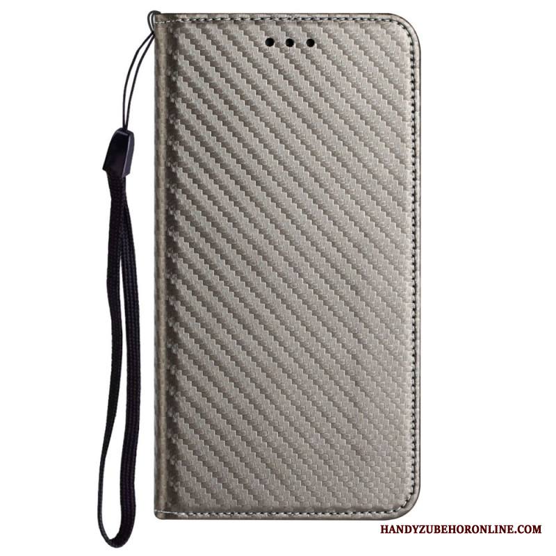 Nahkakotelo Xiaomi Redmi Note 14 Pro Plus 5g Hiilikuitu Strap-on Suojakuori