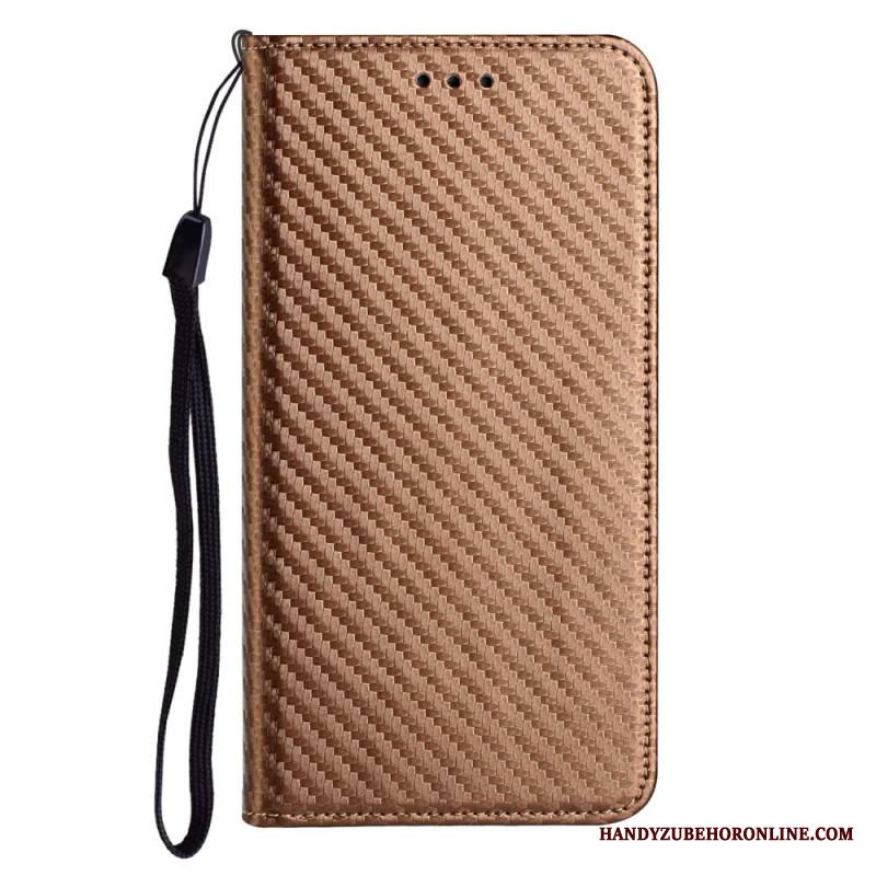 Nahkakotelo Xiaomi Redmi Note 14 Pro Plus 5g Hiilikuitu Strap-on Suojakuori