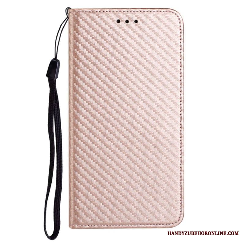 Nahkakotelo Xiaomi Redmi Note 14 Pro Plus 5g Hiilikuitu Strap-on Suojakuori