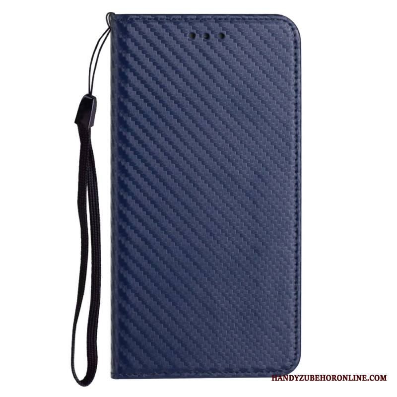 Nahkakotelo Xiaomi Redmi Note 14 Pro Plus 5g Hiilikuitu Strap-on Suojakuori