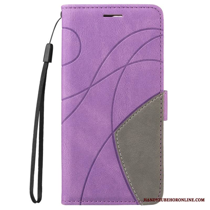 Nahkakotelo Xiaomi Redmi Note 14 Pro Plus 5g Kaksivärisiä Aaltoviivoja