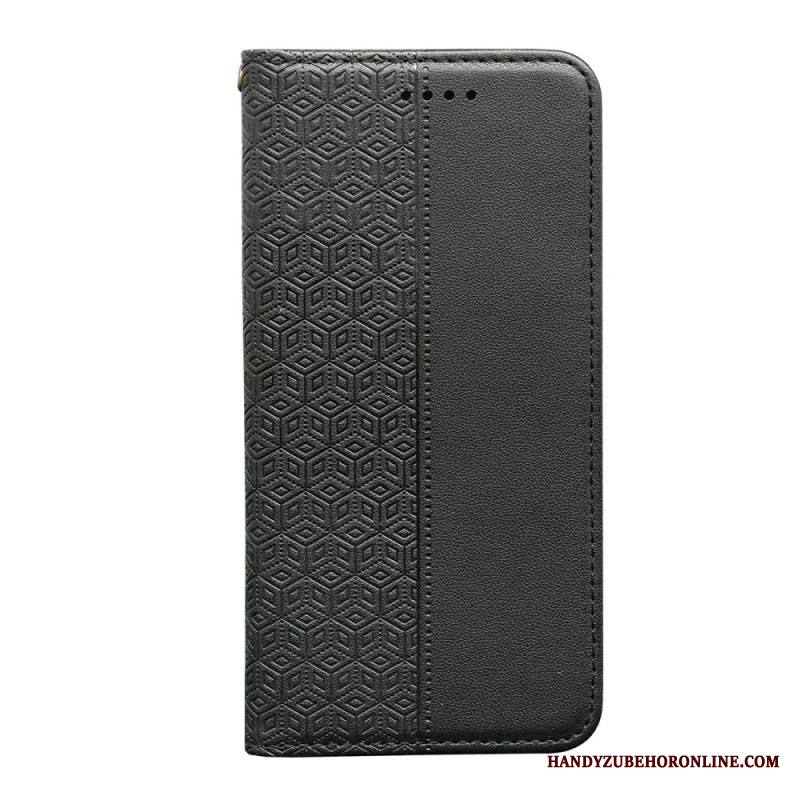 Nahkakotelo Xiaomi Redmi Note 14s Ruutukuvio Ja Hihna Suojakuori