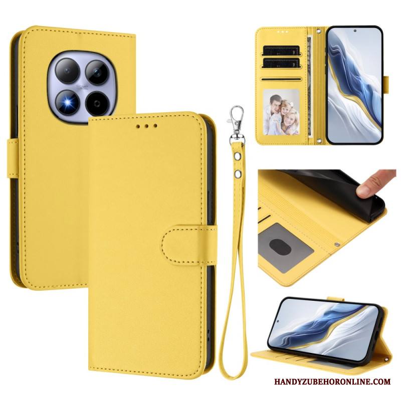 Nahkakotelo Xiaomi Redmi Note 15 Pro 5g Klassinen Hihnalla