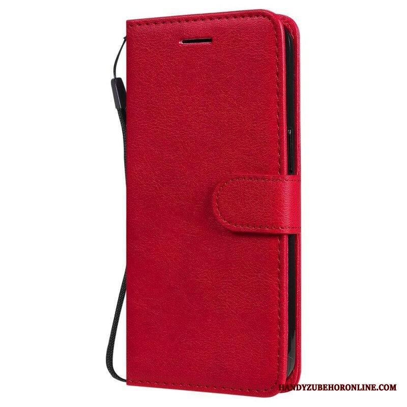Nahkakotelo iPhone 13 Pro Suojaketju Kuori Solid Color Series Strappy