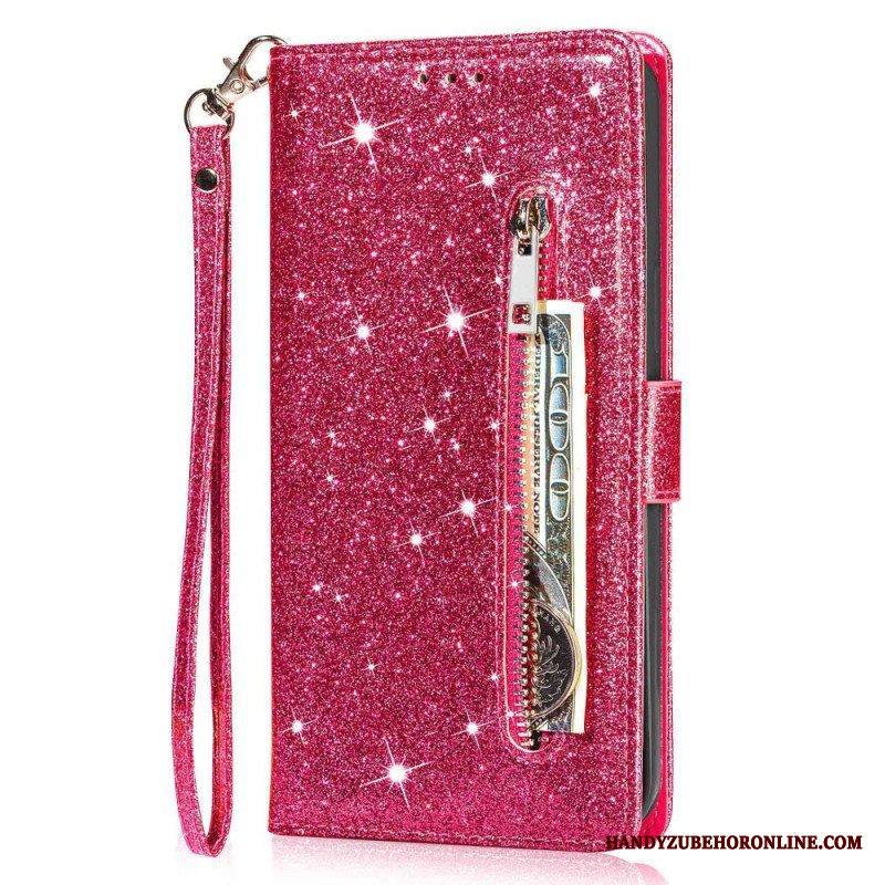 Nahkakotelo iPhone 14 Pro Sequin Glitter Style