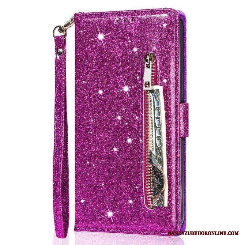 Nahkakotelo iPhone 14 Pro Sequin Glitter Style